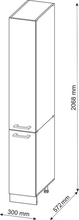 Actual product image Vicco Apothekerschrank R-Line (30 x 57.5 x 207 cm)