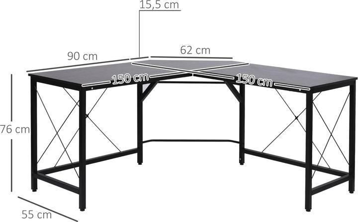 Actual product image Jamb Corner desk computer desk (150 x 150 x 76 cm)