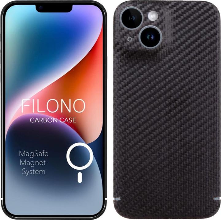 Immagine prodotto Filono Coperchio posteriore in vero carbonio compatibile con MagSafe Nero carbone (Apple iPhone 14)