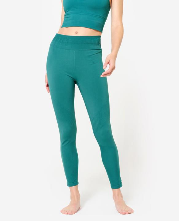 Produktbild Kimjaly Lange Leggings Yoga Zweite-Haut-Effekt hoher Bund - blaugrün (L)