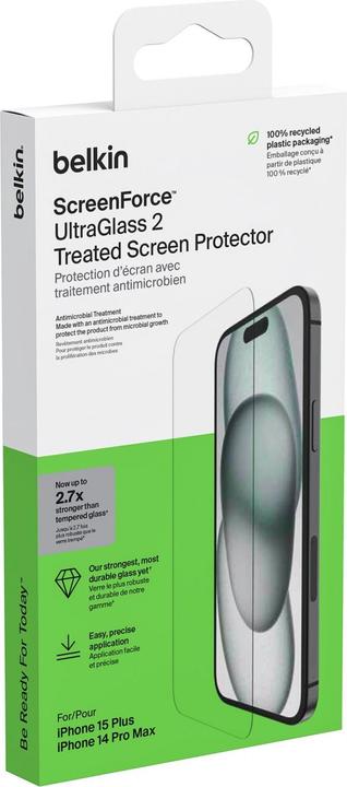 Actual product image Belkin ScreenForce Pro UltraGlass2 ant (1 Piece, Apple iPhone 15 Plus)