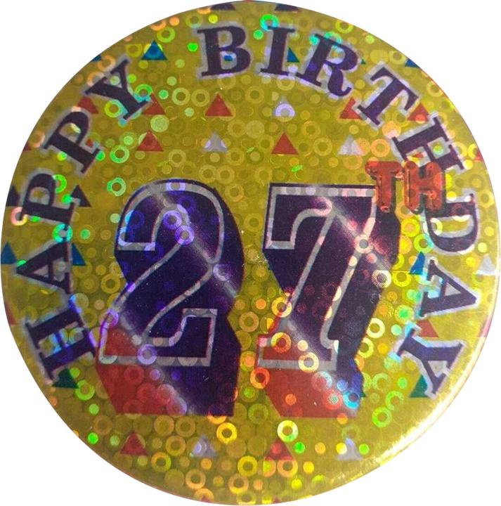 Produktbild Generic Pailletten PartyButton 27er Geburtstag