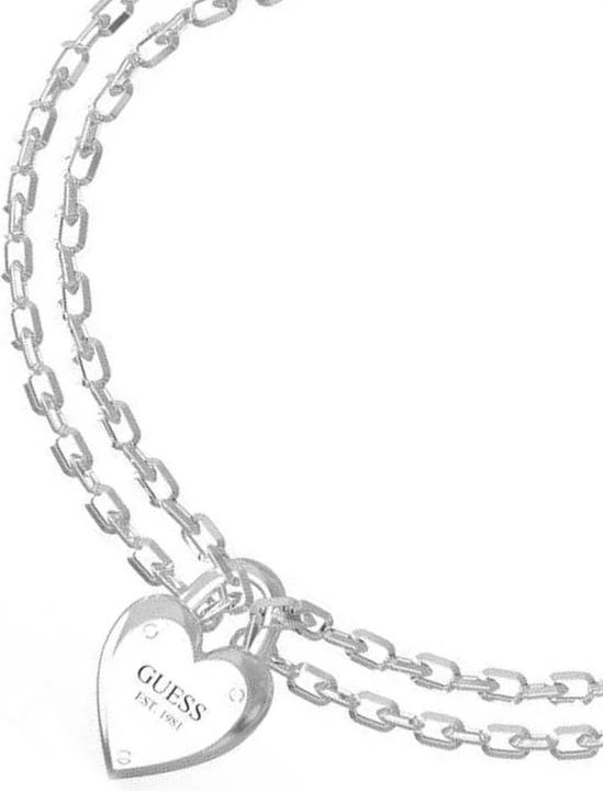 Guess MINI HEART LOCK BRACELET Armband (18.50 cm, Edelstahl)