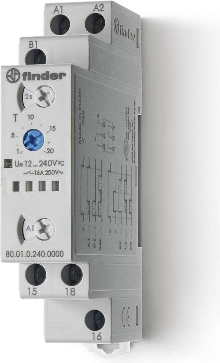 Actual product image Finder Multifunction time relay 12-240V AC/DC,1W,16A 80.01.0.240.0000