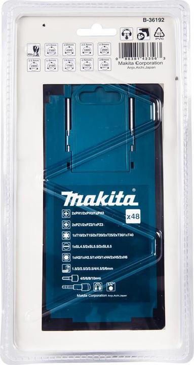 Image du produit Makita Maki Kit d'embouts de perçage 48 pièces B-36192