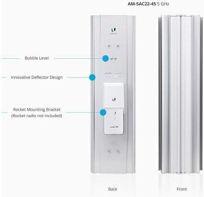 Produktbild Ubiquiti AM-5AC22-45 AirMAX AC 5GHz 2x2 MIMO PtMP Basisstation Sektor Ant. 22 dBi, 45 Grad (5G)