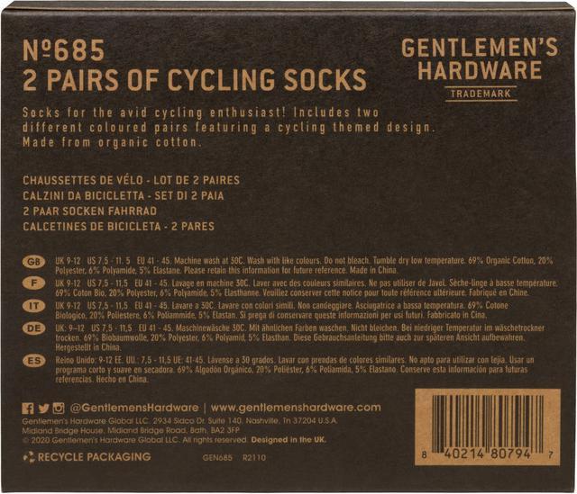 Immagine prodotto Gentlemen's Hardware Calzini da bici (Confezione da 2, 41 - 45)