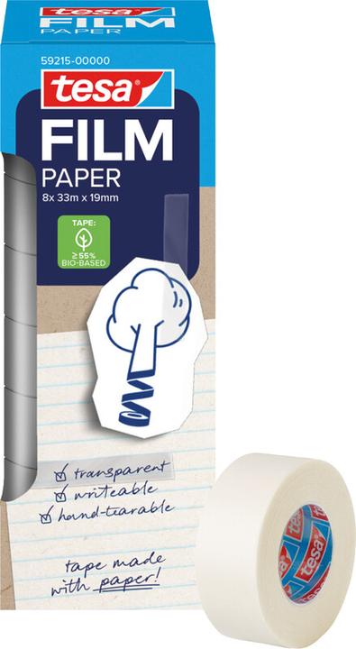 Produktbild tesa tesafilm Papier Klebeband 33m 19mm 8 Rollen Turm (19 mm)