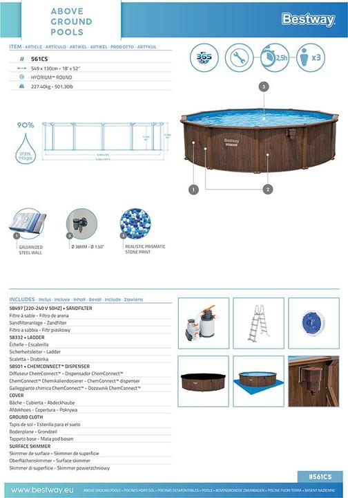 Produktbild Bestway Hydrium (Ø 550 x 130 cm)
