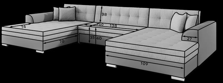 Produktbild ELTAP Vento (Wohnlandschaft, 5-Sitzer, Bettsofa)