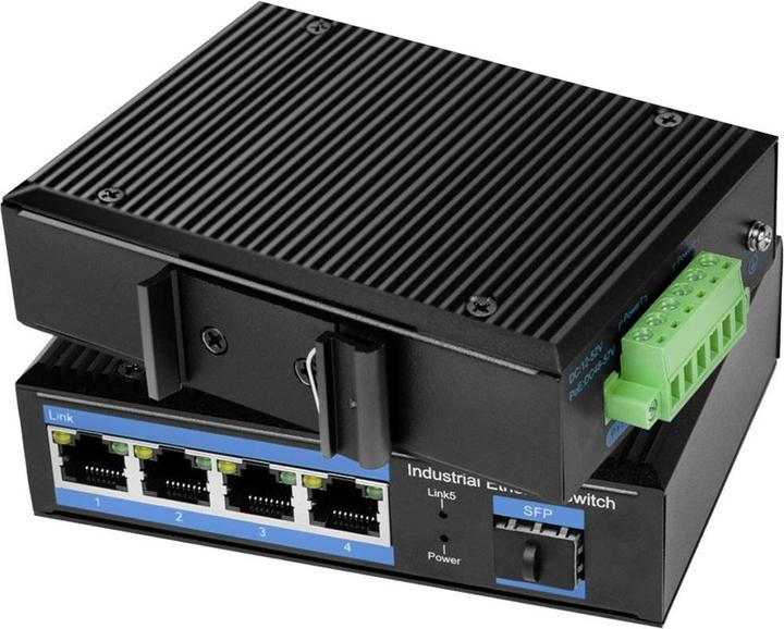 Produktbild LogiLink Industrie Gigabit Ethernet Switch, 4-Port 1000 Mbit/s + 1 Port SFP (5 Ports)