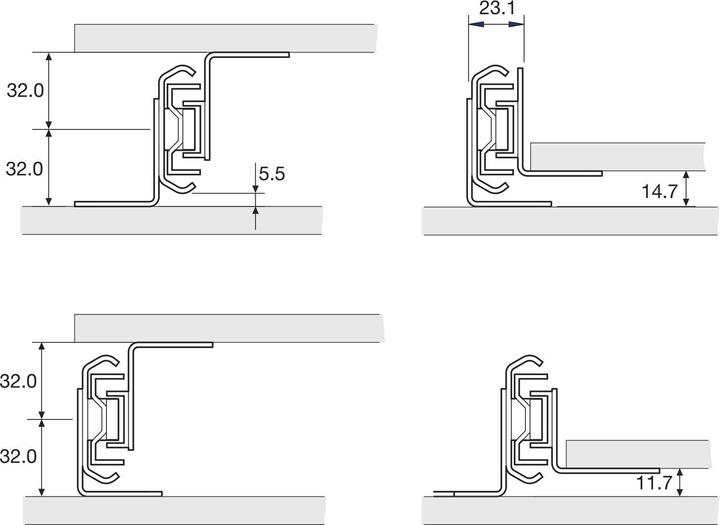 Actual product image Accuride Mounting bracket for full extension ball bearing slides (heavy duty rail) 5321EC