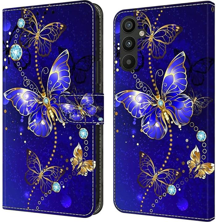 Cover-Discount Galaxy A15 - Custodia cover effetto 3D Butterfly blu (Samsung Galaxy A15)