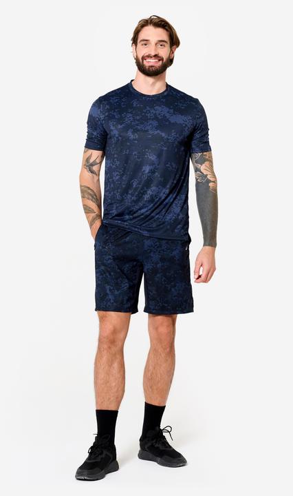Produktbild Domyos Men's Short-Sleeved Crew Neck Breathable Fitness T-Shirt - Navy Blue (XL)
