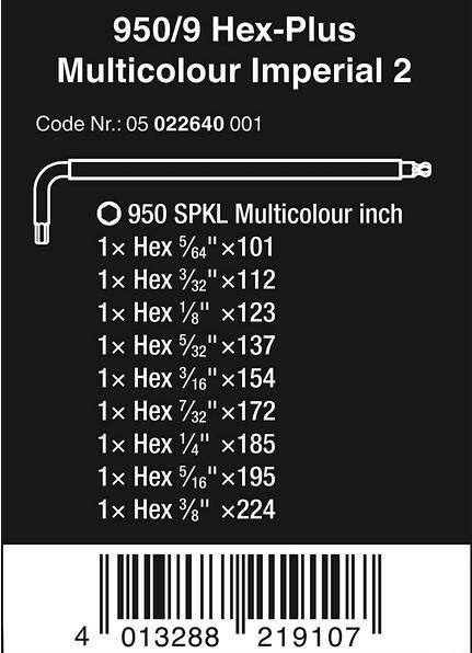 Actual product image Wera 950/9 Hex-Plus Multicolour Imperial 2