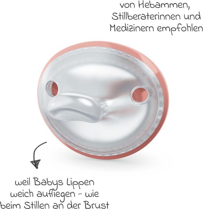 Produktbild NUK Schnuller Schnuller 2er Pack MommyFeel - Silikon 0-9 M - Blush (2 x, ab Geburt)