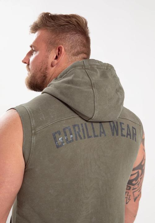 Produktbild Gorilla Wear Silverdale Ärmelloser Kapuzenpullover - Armeegrün (L)