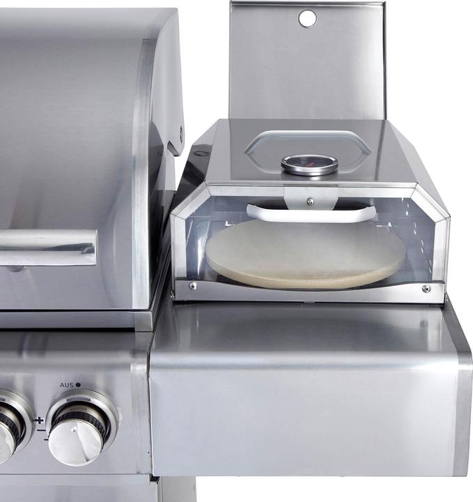 Produktbild Allgrill Edelstahl-Aufsatz für Gasgrills mit Seitenkocher PIZZABOXX eckig