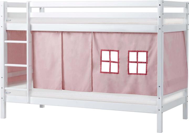 Produktbild Hoppekids BUNDLE BASIC Etagenbett (nicht teilbar) 90x200cm mit Vorhang in Pale Rose und ECO Dream Ma (90 x 200 cm)
