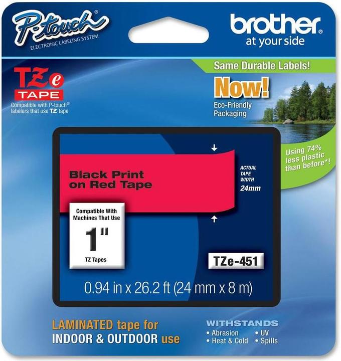 Produktbild Brother Tze-451 (2.40 cm, Schwarz, Rot)