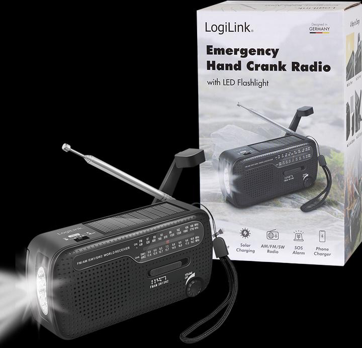 Produktbild LogiLink Dynamo-Handkurbel-Radio (MW, UKW, KW)