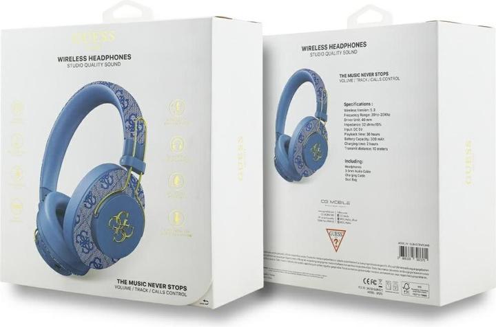 Produktbild Guess Headphones Bluetooth ENC Metal 4G Logo blue (Kabellos)