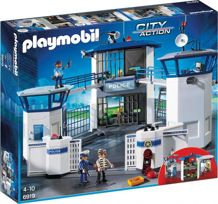 Playmobil Intl. police command center with prison (6919, Playmobil City Action)