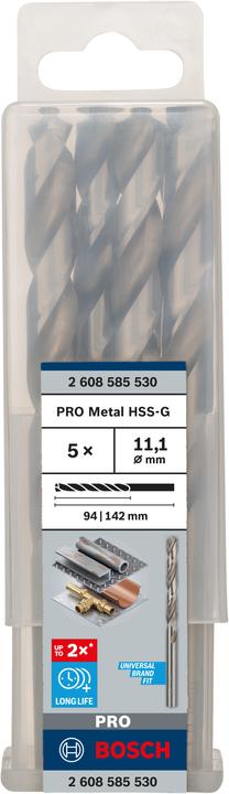 Produktbild Bosch Professional Zubehör PRO Metal HSS-G Spiralbohrer, 11,1 x 94 x 142 mm (11.1 mm)