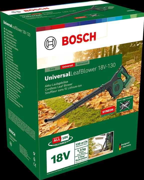 Image du produit Bosch Home & Garden LeafBlower universel 18V-130 (Fonctionnement sur batterie, Souffleur de feuilles)