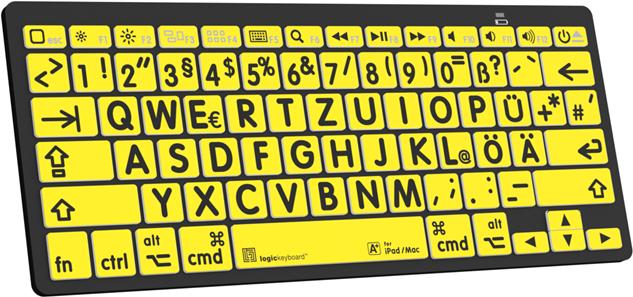 Produktbild Logickeyboard LKB-LPBY-BTON-DE Tastatur Bluetooth QWERTZ Deutsch Schwarz (DE, Kabellos)