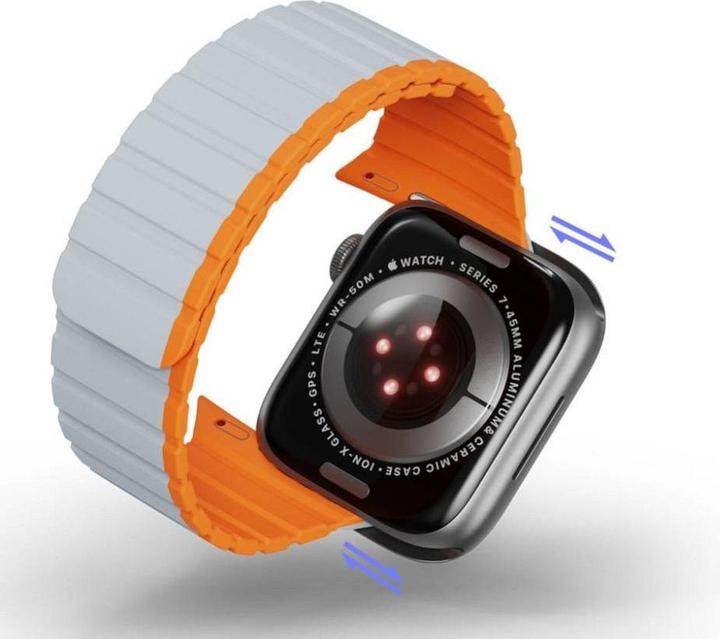 Image du produit Dux Ducis Bracelet magnétique pour Apple Watch SE, 8, 7, 6, 5, 4, 3, 2, 1 (41, 40, 38 mm) Strap (LD Versio (41 mm, 38 mm, 40 mm, Silicone, Métal)