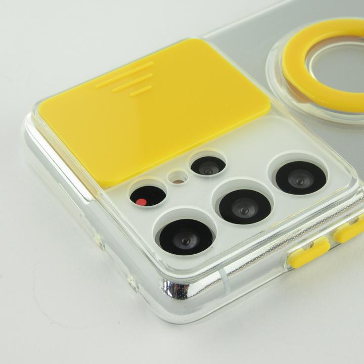 Immagine prodotto PhoneLook Coque Caméra clapet avec anneau jaune (Samsung Galaxy S22 Ultra)