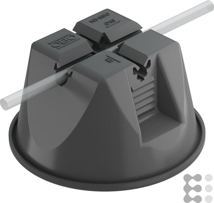 Actual product image OBO Bettermann Roof conductor holder Ø8-10m flatd w.clip adhesive Kst concrete 133,5mm