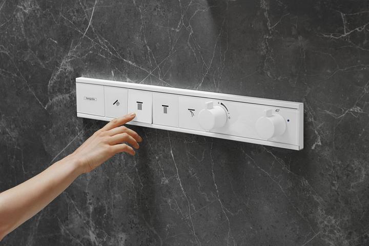 Produktbild hansgrohe HG Fertigmontageset RAINSELECT f UP-Thermostat 4 Verbraucher mattweiss