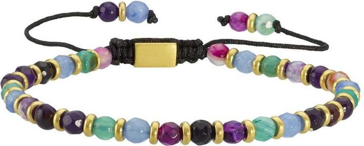 Immagine prodotto Bijouteria Bracciale (27.50 cm, Giada, Rivestimento PVD (color oro), Agata, Acciaio inossidabile, Nylon)