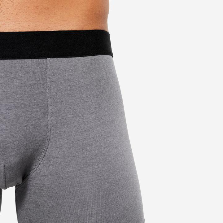Immagine prodotto Domyos Boxer da uomo in cotone confezione da 3 pezzi - nero/grigio/blu (XXL, confezione da 3)