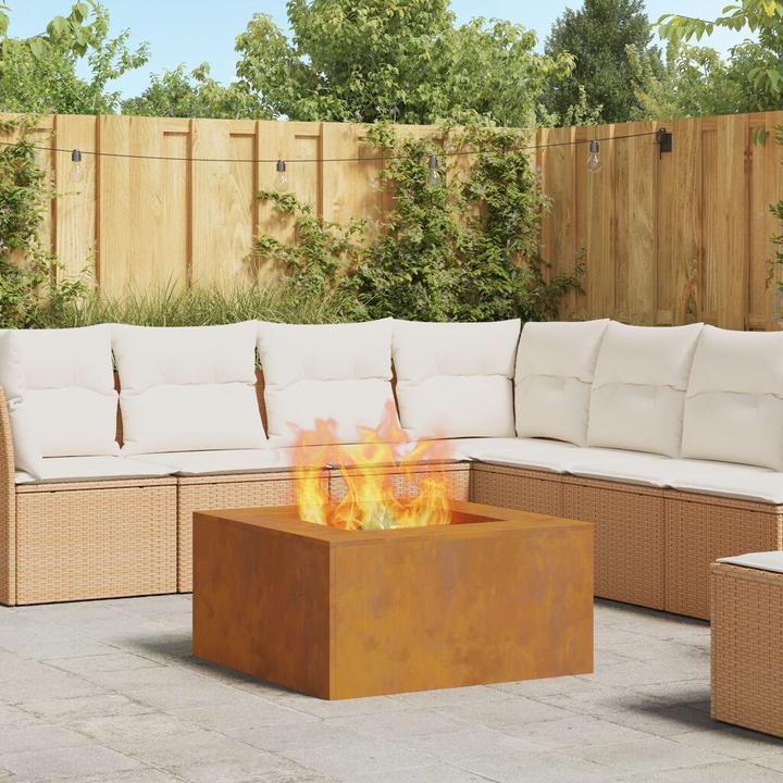Immagine prodotto VidaXL Focolare quadrato 80x80x40 cm Acciaio resistente alle intemperie (80 cm)