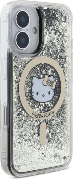 Produktbild Hello Kitty HKHMP16SLGDIK iPhone 16 6.1" czarny złoty/black gold hardcase Liquid Glitter Fever MagS (Apple iPhone 16)