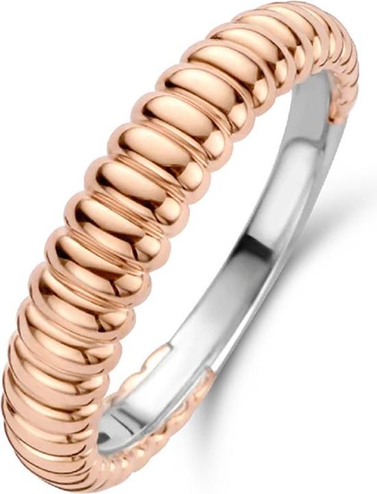 Produktbild Ti Sento Milano Ring Silber mit rosèvergoldeten Rippenstruktur 12218SR (56, 925 Silber)