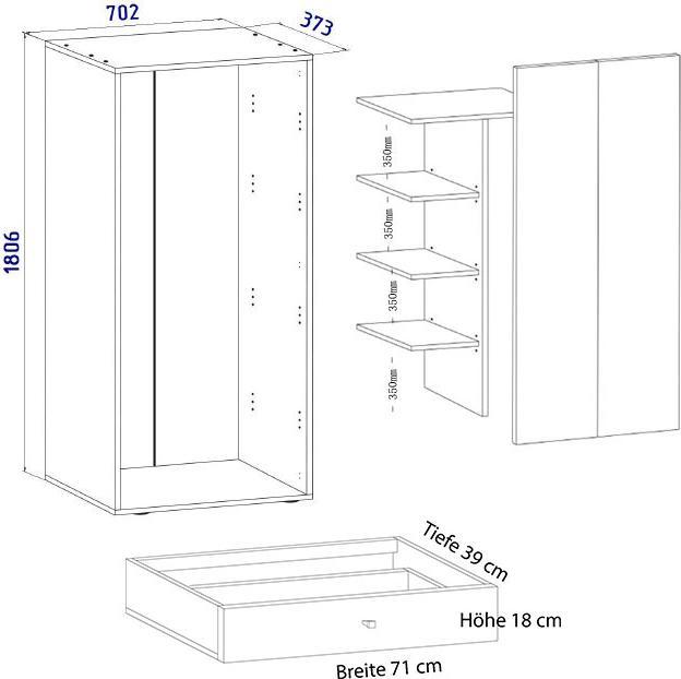 Valeurs nutritives et ingrédients VCM Holz Besen Putzschrank Serie Vandol mit Drehtüren (70 x 40 cm)