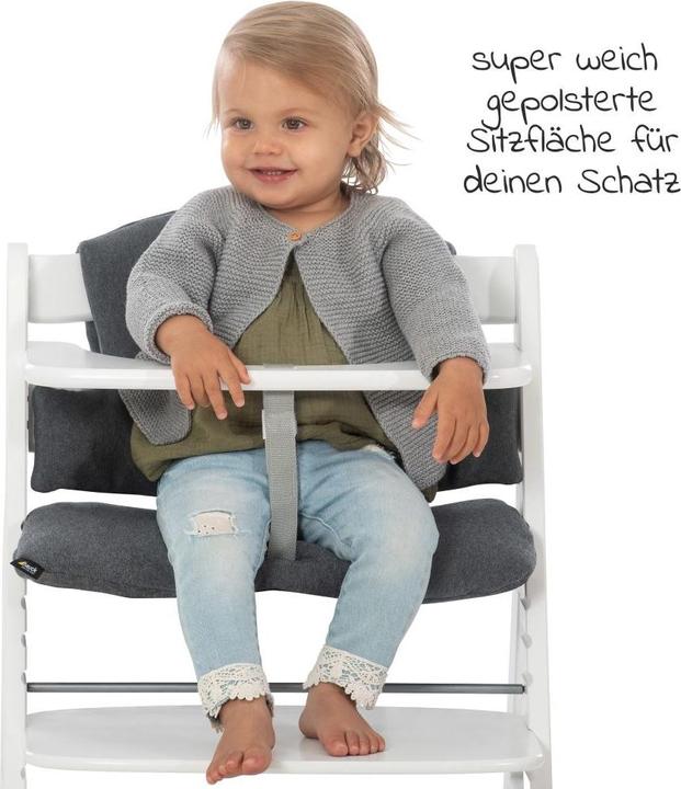 Produktbild Hauck Hochstühle Hochstuhl Alpha Plus Weiss im Sparset inkl. Sitzkissen (Hochstuhl)