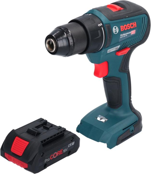 Image du produit Bosch Professional Bosch GSR 18V-55 Professional Perceuse-visseuse sans fil 18 V 55 Nm Brushless + 1x batterie ProCORE (Fonctionnement sur batterie)
