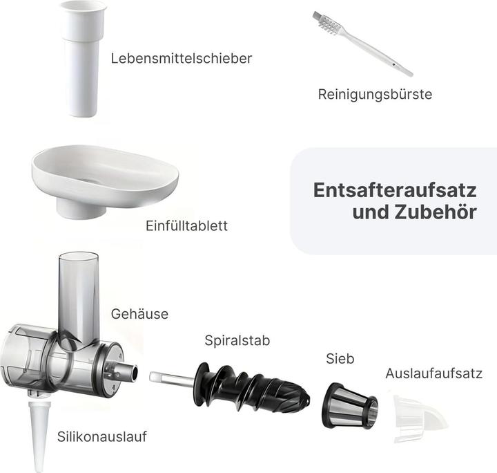 Image du produit Hermex Alternativer Entsafter für KitchenAid Slow Juicer Aufsatz Saftpresse