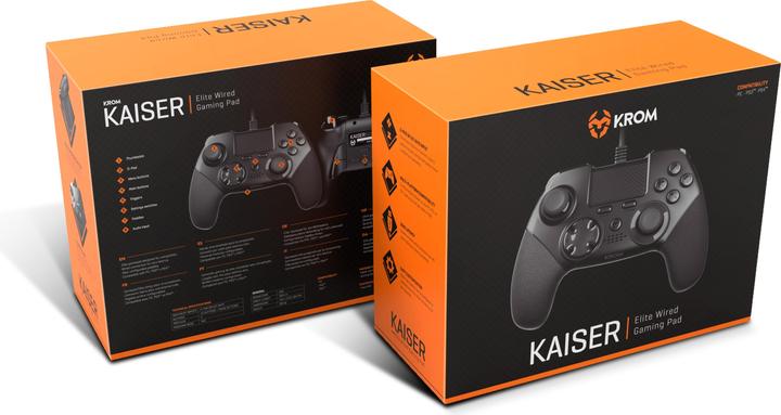 Actual product image Krom Kaiser Black USB Gamepad Analogue / Digital PC (PC, PS3, PS4)