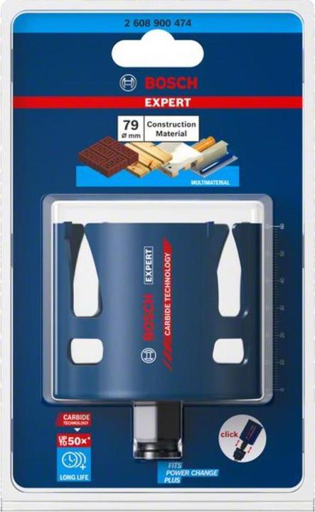 Image du produit Bosch Professional Zubehör Scie cloche Expert Construction Material, 79 x 60 mm (79 millimètres)