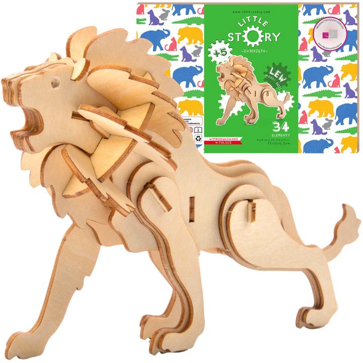 Image du produit Little Story Modèle de puzzle en bois 3D - Lion