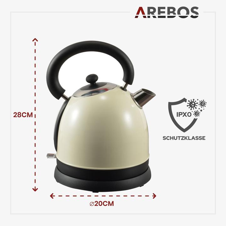 Produktbild Arebos Wasserkocher Retro - Creme (1.80 l)