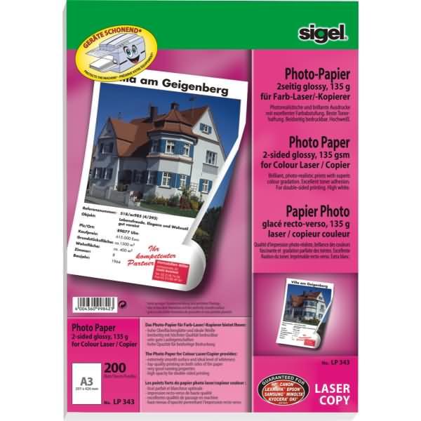 Produktbild Sigel Laser Fotopapier (135 g/m², A3, 200 x)