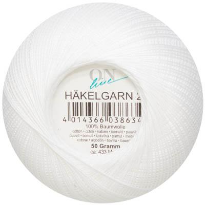 Produktbild Online HÄKELGARN Stärke 20 50 g Stärke 20 433 m 0001 weiss 50 g (433 m)
