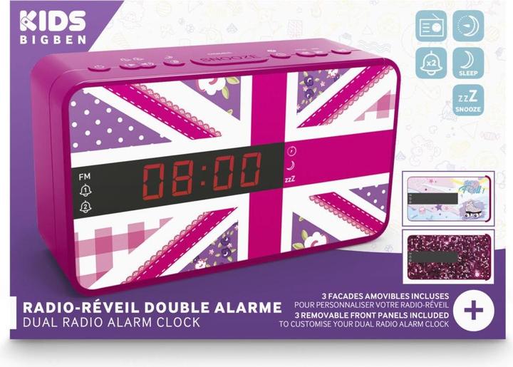 Produktbild Bigben Dual Radio Alarm Clock RR16 - Girls (incl. 3 front panels)